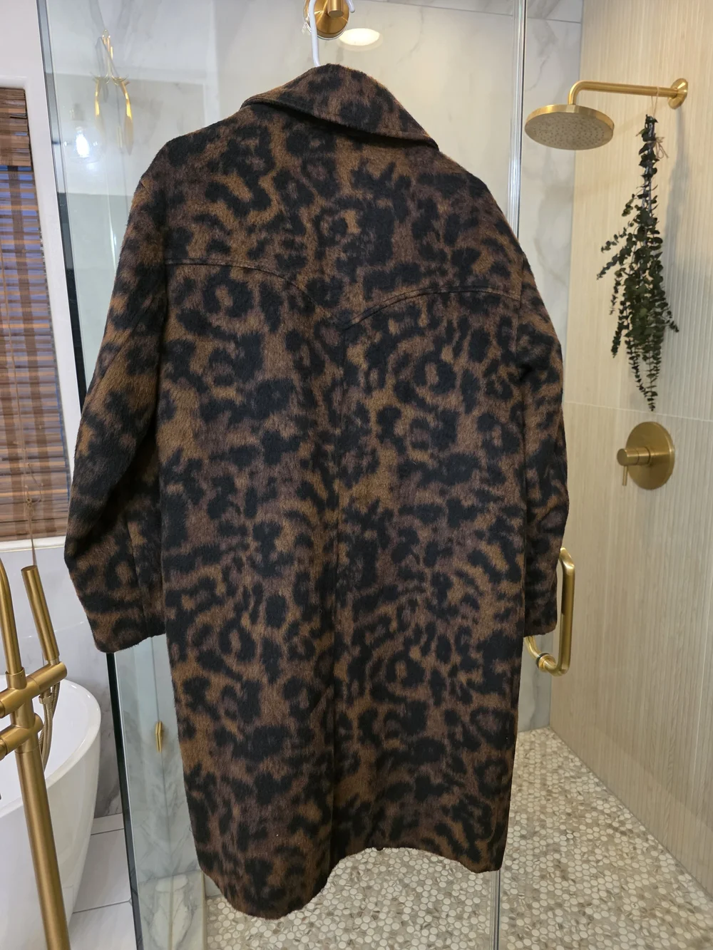 Michael Kors Brown and Black Leopard Print Trench Coat